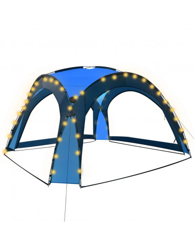 Tenda per Feste con LED e 4 Pareti 3,6x3,6x2,3 m Blu
