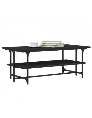 Tavolino Salotto Nero 100x50x40cm Legno Multistrato