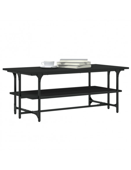 Tavolino Salotto Nero 100x50x40cm Legno Multistrato