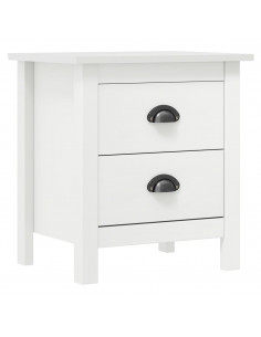 Comodino Hill Bianco 46x35x49,5 cm Legno Massello di Pino 2