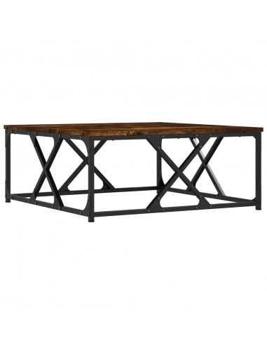 Tavolino da Salotto Rovere Fumo 70x70x30cm in Legno Multistrato