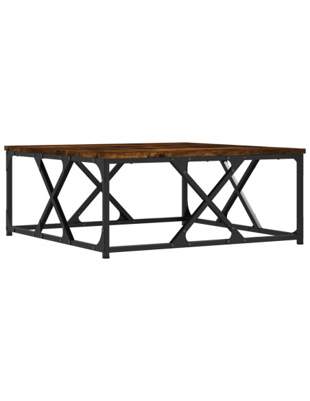 Tavolino da Salotto Rovere Fumo 70x70x30cm in Legno Multistrato