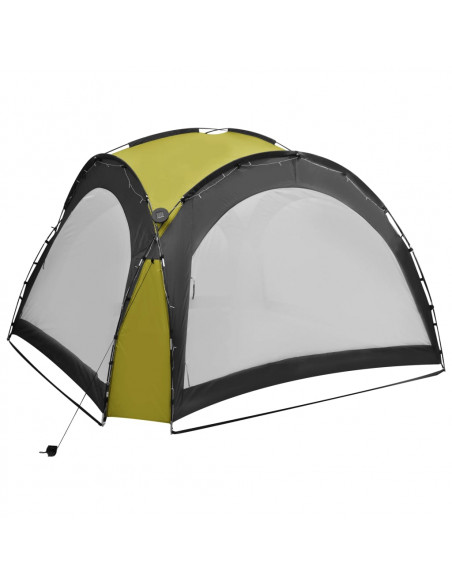 Tenda per Feste con LED e 4 Pareti 3,6x3,6x2,3 m Verde