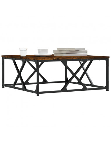 Tavolino da Salotto Rovere Fumo 70x70x30cm in Legno Multistrato