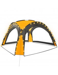 Tenda per Feste con LED e 4 Pareti 3,6x3,6x2,3 m Gialla 2