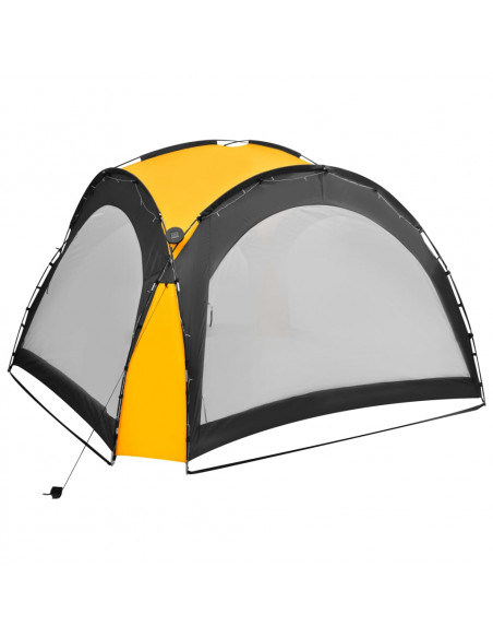 Tenda per Feste con LED e 4 Pareti 3,6x3,6x2,3 m Gialla