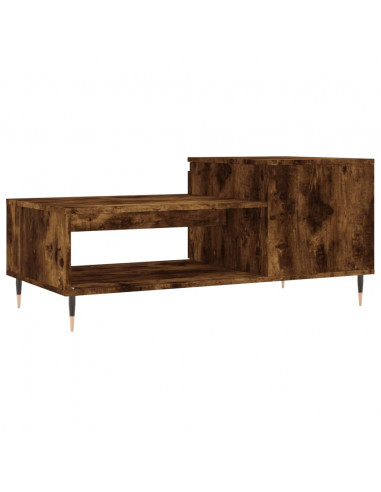 Tavolino da Salotto Rovere Fumo 100x50x45 cm Legno Multistrato