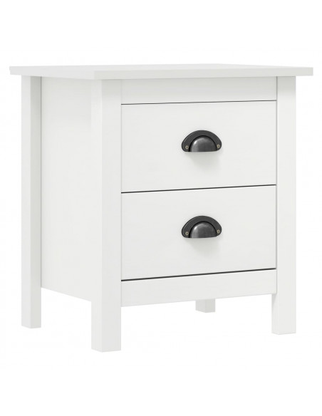Comodini Hill Bianchi 2 pz 46x35x49,5 cm Legno Massello di Pino