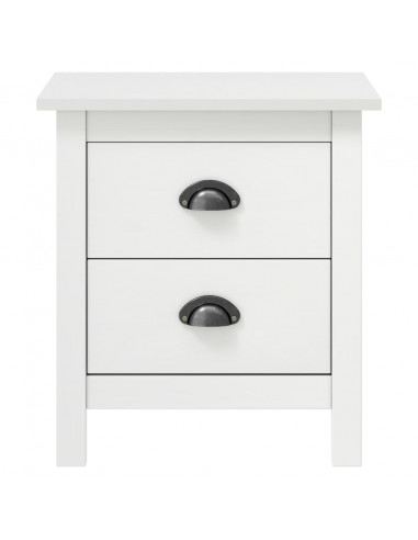 Comodini Hill Bianchi 2 pz 46x35x49,5 cm Legno Massello di Pino