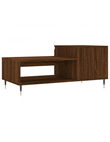 Tavolino da Salotto Rovere Marrone100x50x45cm Legno Multistrato