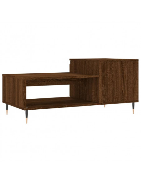 Tavolino da Salotto Rovere Marrone100x50x45cm Legno Multistrato