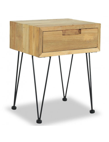 Comodini 2 pz 40x30x50 cm in Legno Massello di Teak
