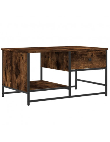 Tavolino da Salotto Rovere Fumo 85,5x51x45 cm Legno Multistrato