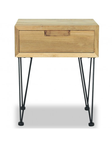 Comodini 2 pz 40x30x50 cm in Legno Massello di Teak