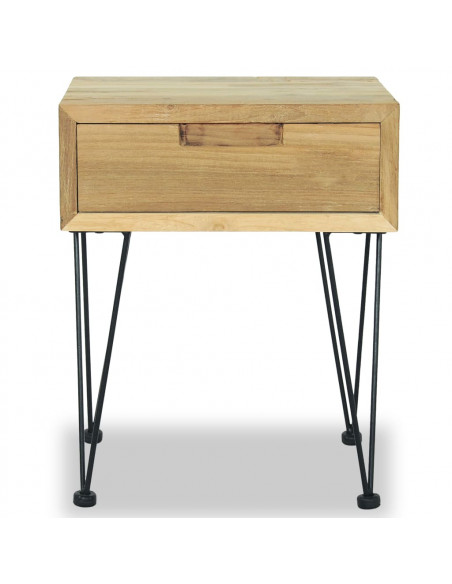 Comodini 2 pz 40x30x50 cm in Legno Massello di Teak