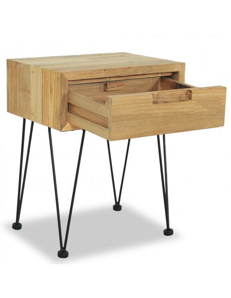 Comodini 2 pz 40x30x50 cm in Legno Massello di Teak