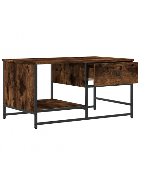 Tavolino da Salotto Rovere Fumo 85,5x51x45 cm Legno Multistrato