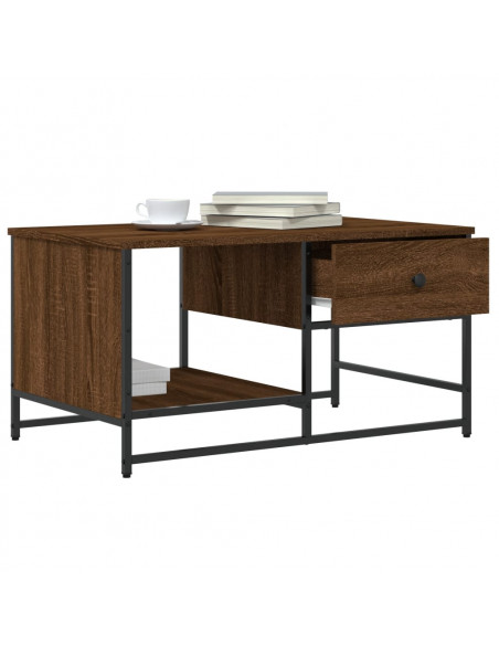 Tavolino Salotto Rovere Marrone 85,5x51x45 cm Legno Multistrato