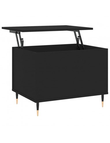 Tavolino da Salotto Nero 60x44,5x45 cm in Legno Multistrato