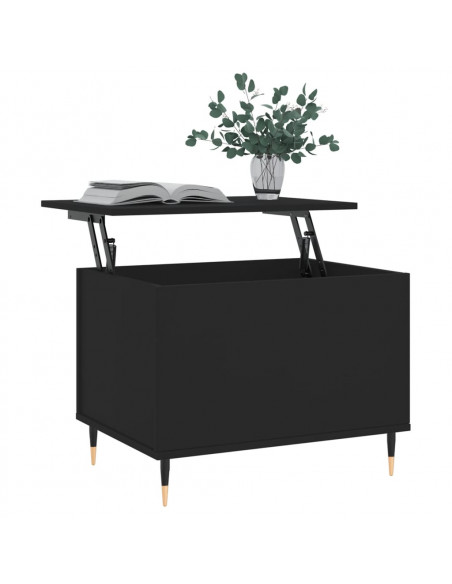 Tavolino da Salotto Nero 60x44,5x45 cm in Legno Multistrato