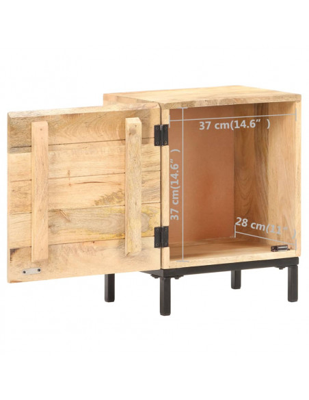 Comodino 40x30x51 cm in Legno Massello di Mango
