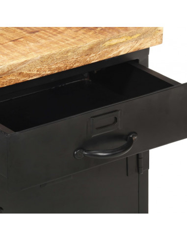 Comodino 40x30x52 cm in Legno di Mango Grezzo