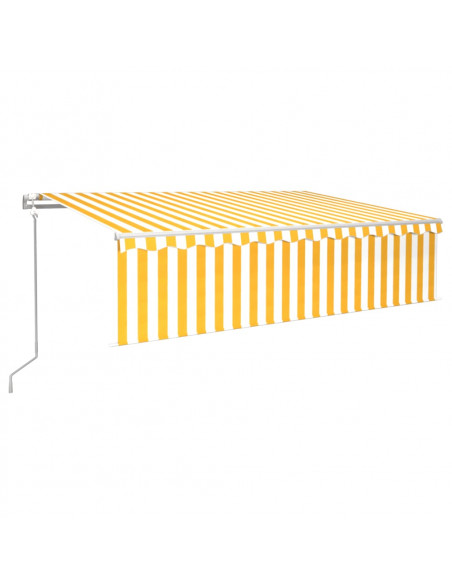 Tenda Automatica con Sensore Vento LED 6x3 m Gialla/Bianca