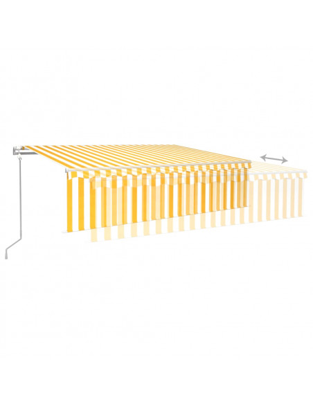 Tenda Automatica con Sensore Vento LED 6x3 m Gialla/Bianca
