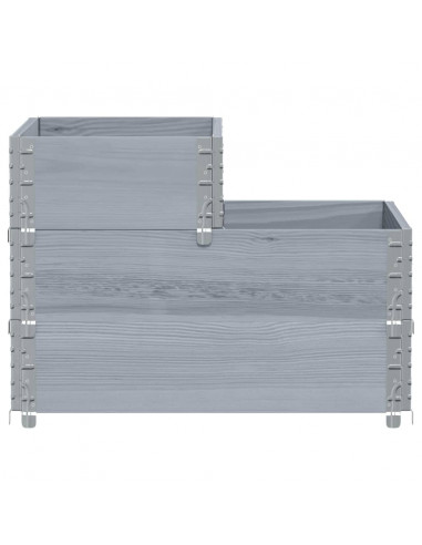 Fioriera Rialzata a 3 Livelli Grigia 120x80 cm Legno di Pino