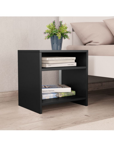 Comodini Neri 2 pz 40x30x40 cm in Legno Multistrato