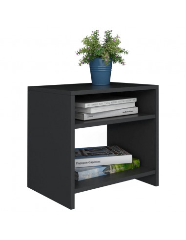 Comodini Neri 2 pz 40x30x40 cm in Legno Multistrato