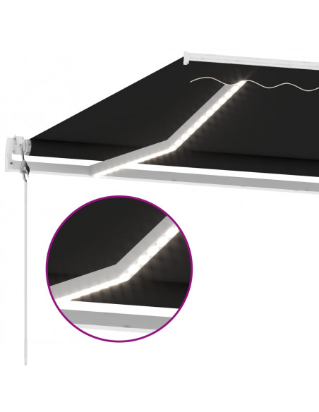 Tenda Automatica con Sensore Vento e LED 400x350 cm Antracite