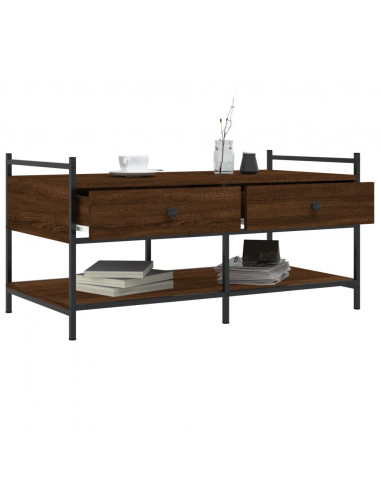 Tavolino da Salotto Rovere Marrone 99x50x50cm Legno Multistrato