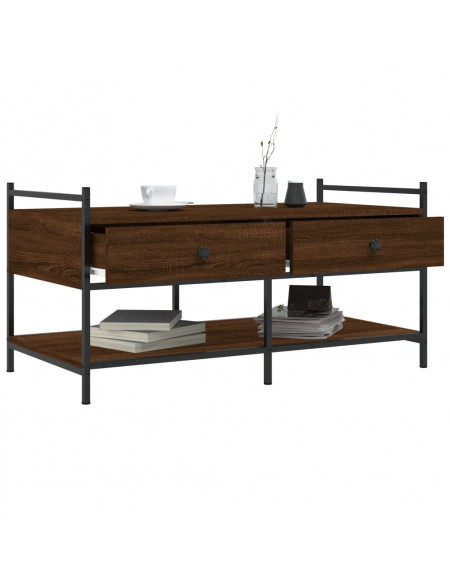 Tavolino da Salotto Rovere Marrone 99x50x50cm Legno Multistrato