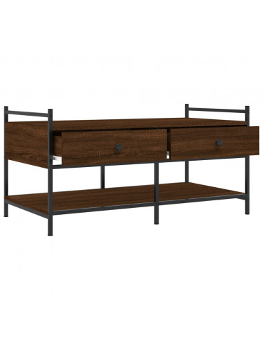 Tavolino da Salotto Rovere Marrone 99x50x50cm Legno Multistrato