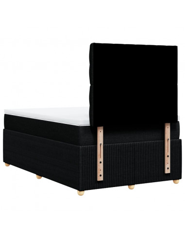 Giroletto a Molle con Materasso Nero 120x200 cm in Tessuto