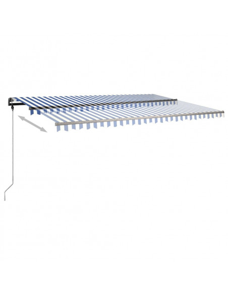 Tenda da Sole Manuale Autoportante 500x350 cm Blu/Bianca