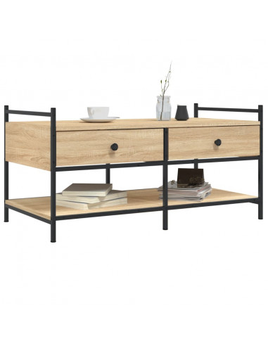 Tavolino da Salotto Rovere Sonoma 99x50x50cm Legno Multistrato