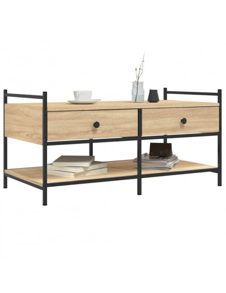 Tavolino da Salotto Rovere Sonoma 99x50x50cm Legno Multistrato