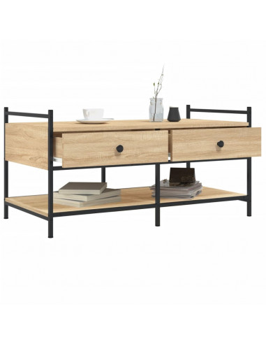 Tavolino da Salotto Rovere Sonoma 99x50x50cm Legno Multistrato