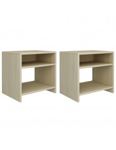 Comodini Rovere Sonoma 2 pz 40x30x40 cm in Legno Multistrato 2