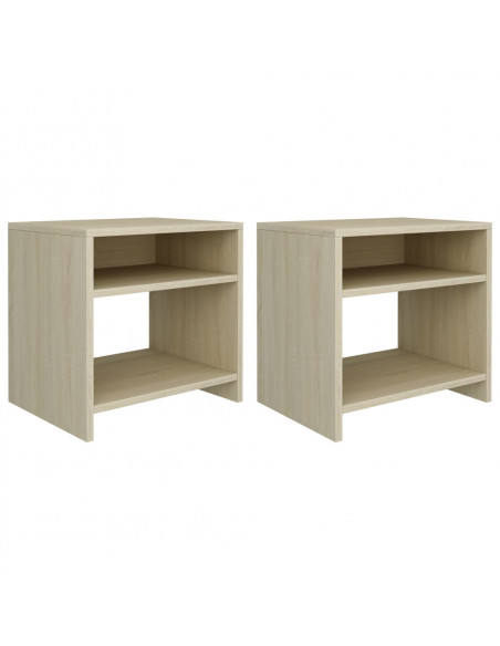 Comodini Rovere Sonoma 2 pz 40x30x40 cm in Legno Multistrato