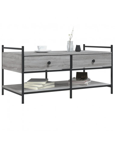 Tavolino da Salotto Grigio Sonoma 99x50x50 cm Legno Multistrato