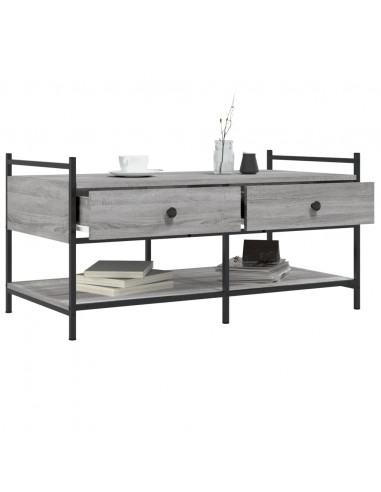 Tavolino da Salotto Grigio Sonoma 99x50x50 cm Legno Multistrato