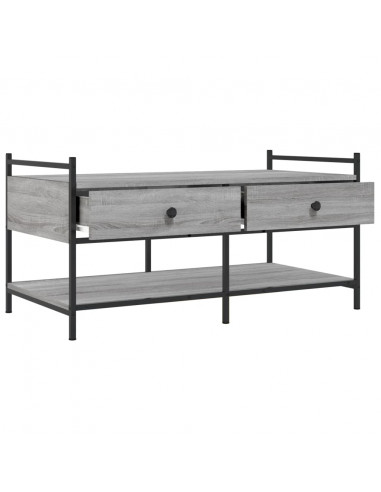 Tavolino da Salotto Grigio Sonoma 99x50x50 cm Legno Multistrato