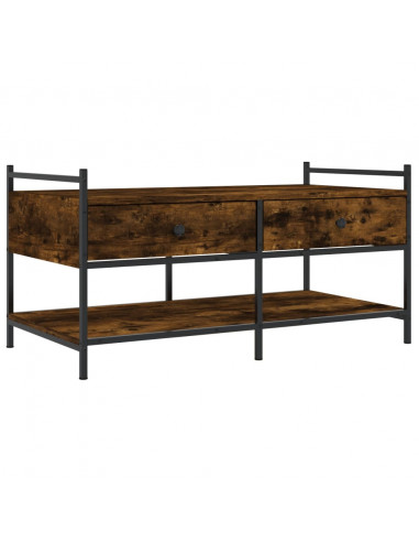 Tavolino da Salotto Rovere Fumo 99x50x50cm in Legno Multistrato