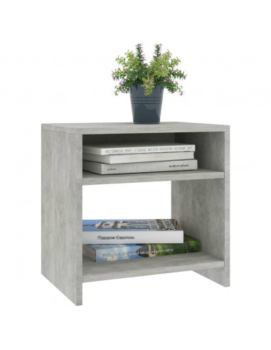 Comodino Grigio Cemento 40x30x40 cm in Legno Multistrato