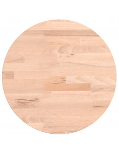 Piano per Tavolo Ø30x2,5 cm Rotondo in Legno Massello di Faggio 2