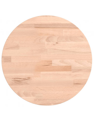Piano per Tavolo Ø30x2,5 cm Rotondo in Legno Massello di Faggio