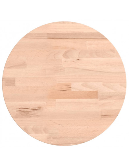 Piano per Tavolo Ø30x2,5 cm Rotondo in Legno Massello di Faggio